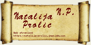 Natalija Prolić vizit kartica